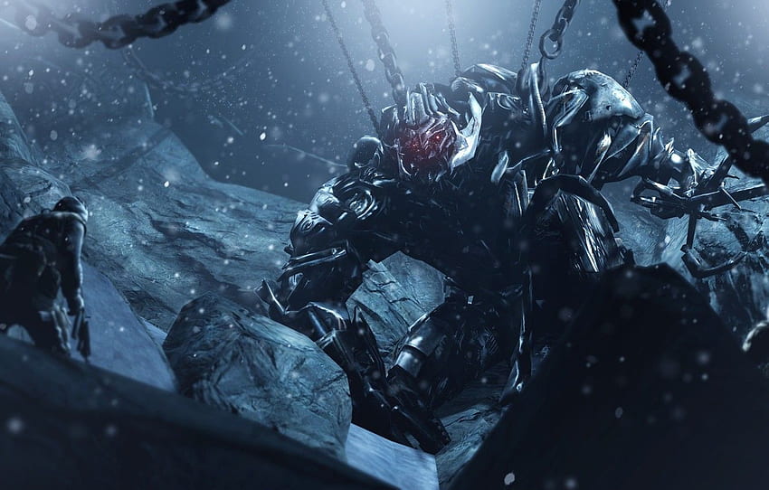 transformers, robot, ice, chain, soldiers, Megatron HD wallpaper