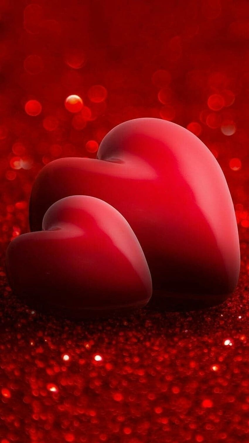 2 corações vermelhos, 2 vermelhos, coração Papel de parede de celular HD