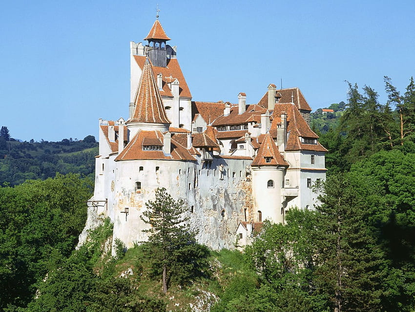 Château de Bran Draculas Roumanie, paysage, nature, beauté Fond d'écran HD