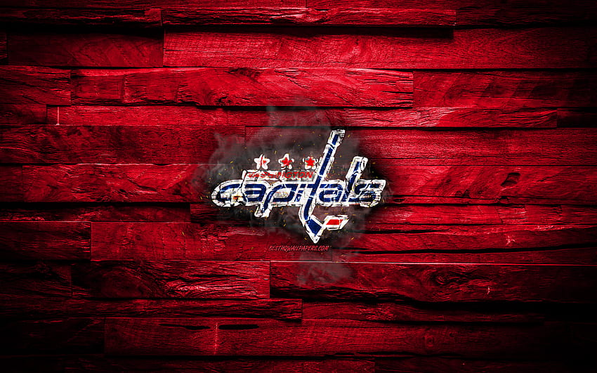 Washington Capitals, fiery logo, NHL, purple wooden background, american hockey team, grunge, Eastern Conference, hockey, Washington Capitals logo, fire texture, USA for with resolution . High Quality, Cool Capitals HD wallpaper