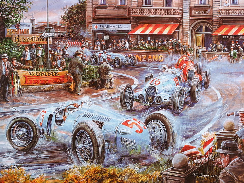 Car Racing, artwork, zapadlik, racecars, crash, people HD wallpaper