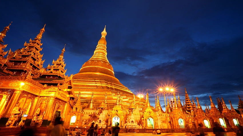 Pagoda de Shwedagon Rangún 1024 fondo de pantalla