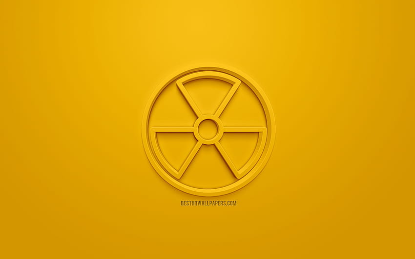 Radioaktives Zeichen, Gefahrensymbol, nukleare 3D, 3D-Strahlung HD-Hintergrundbild