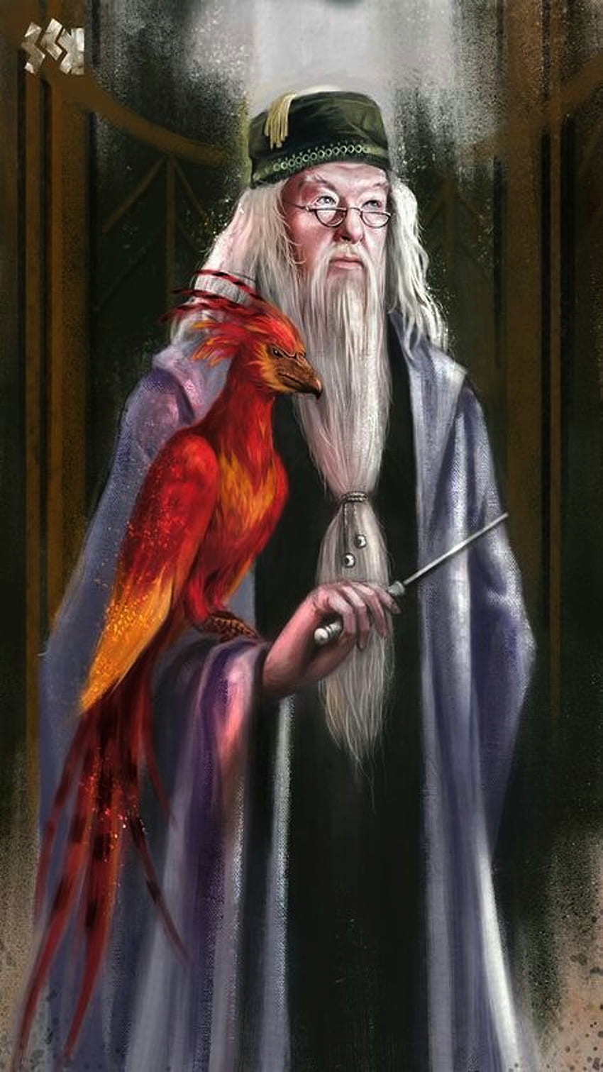 Albus Dumbledore, magia, brujería, arte, fantasía, harrypotter, harry, mago, hogwarts, alfarero fondo de pantalla del teléfono