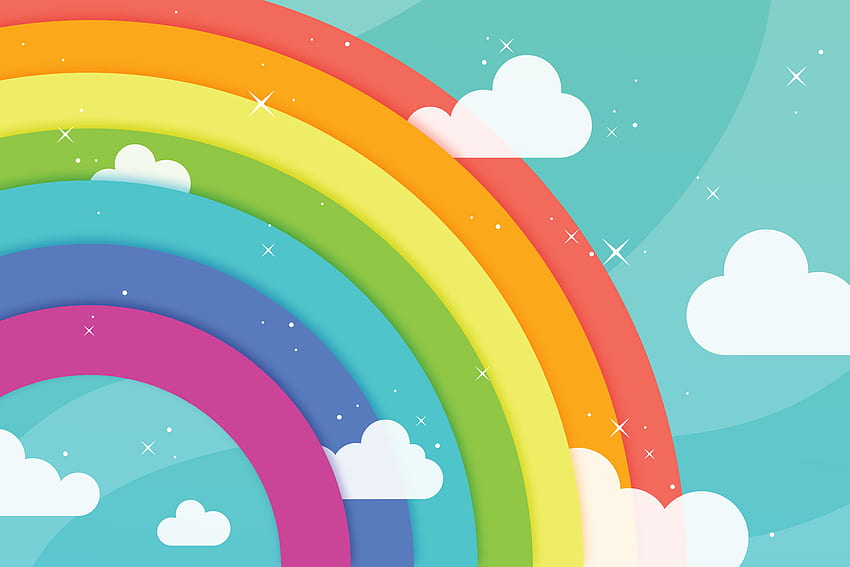 Magischer Regenbogen - Kinderhintergrund, Kinderregenbogen HD-Hintergrundbild