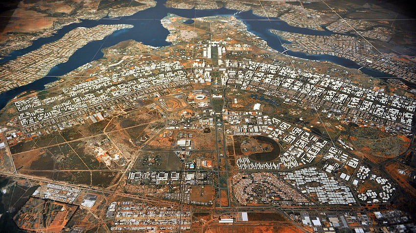 Aerial view Brasilia Brazil Capital City Landscape Distrito, Brasília HD wallpaper