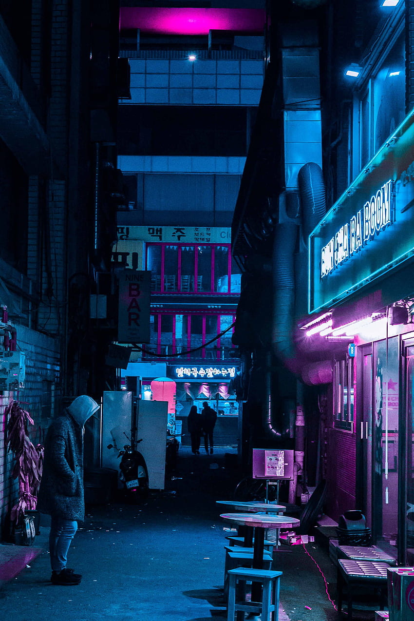 Cities, Night City, Neon, Illumination, Street, Lighting HD phone wallpaper