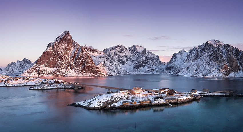 Norvège, mer, côte, gamme, pays, montagne, port, eau, océan, Royaume de Norvège Fond d'écran HD