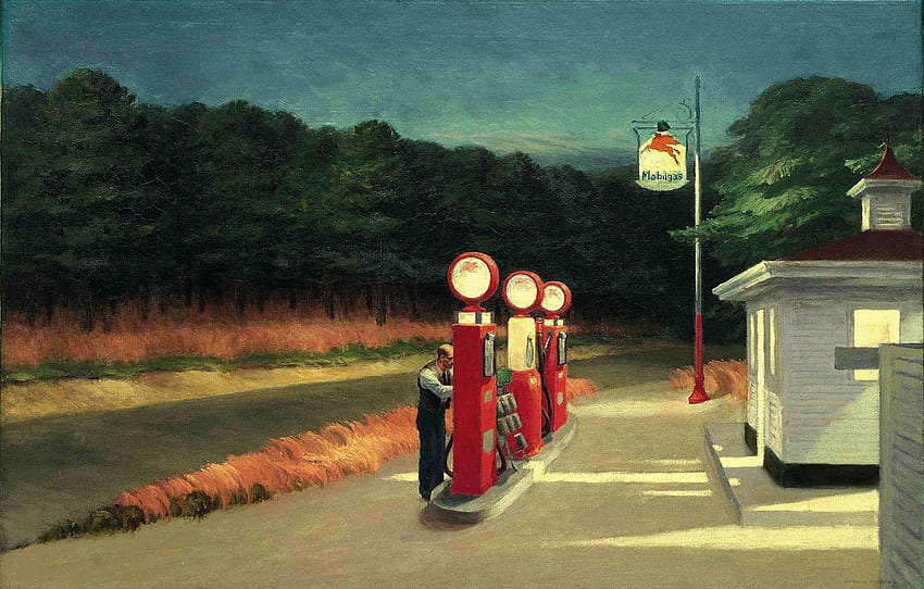 1940, Gas, Edward Hopper HD wallpaper