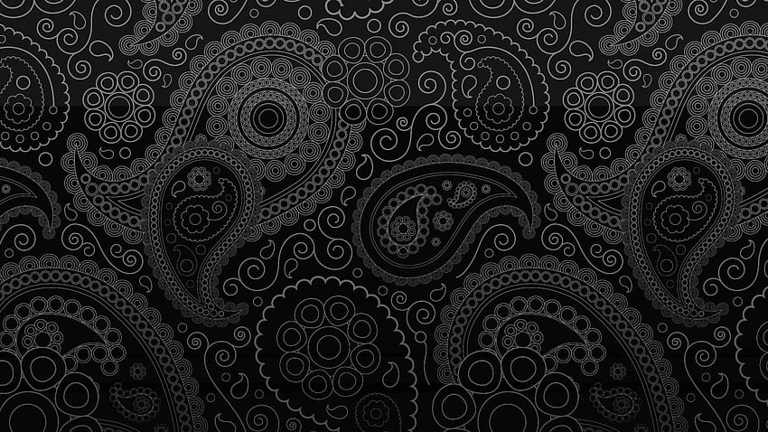 Black Paisley, Black White Paisley HD wallpaper