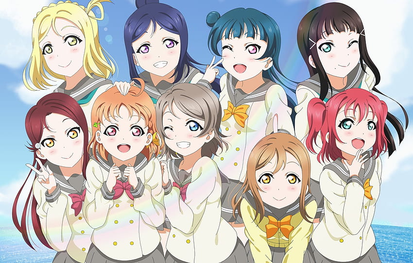summer, girls, group, Love Live School Idol Project, Living love for , section сёнэн HD wallpaper