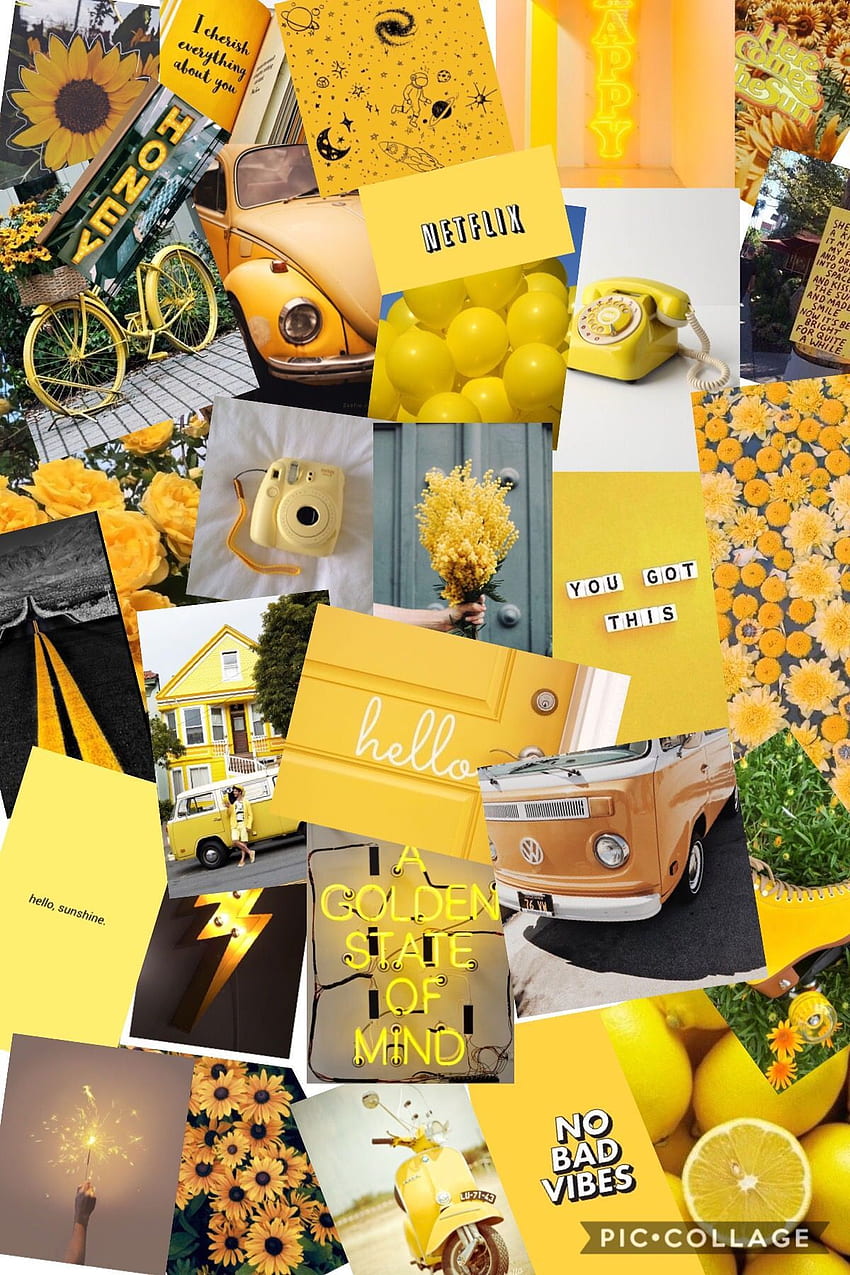 Yellow Aesthetic Collage Wallpapers  Top Free Yellow Aesthetic Collage  Backgrounds  WallpaperAccess