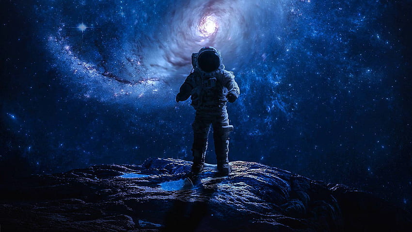 Astronauta Zagubiony w kosmosie Laptop pełny, artysta, i tło, astronauta 1920x1080 Tapeta HD