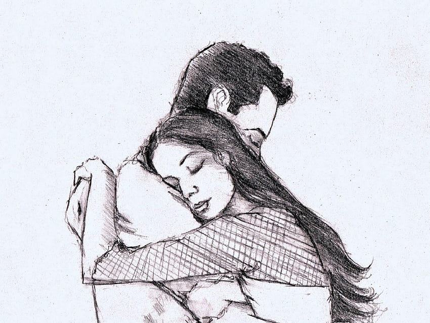 How to draw Romantic couple under love tree - Pencil Sketch-saigonsouth.com.vn