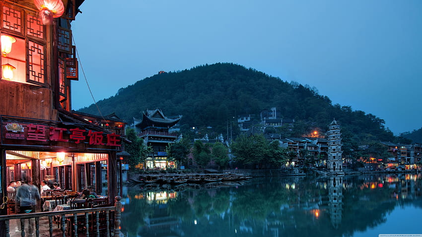 Chinese Town ❤ para • Monitores duales, arquitectura china fondo de pantalla