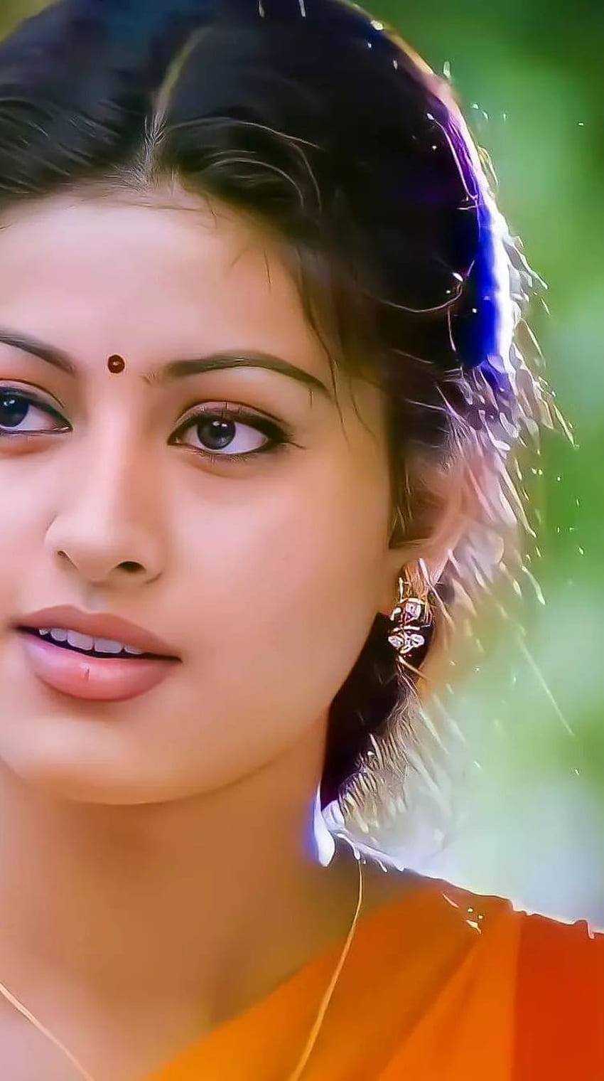 Sneha, tamilische Schauspielerin, digitale Malerei HD-Handy-Hintergrundbild