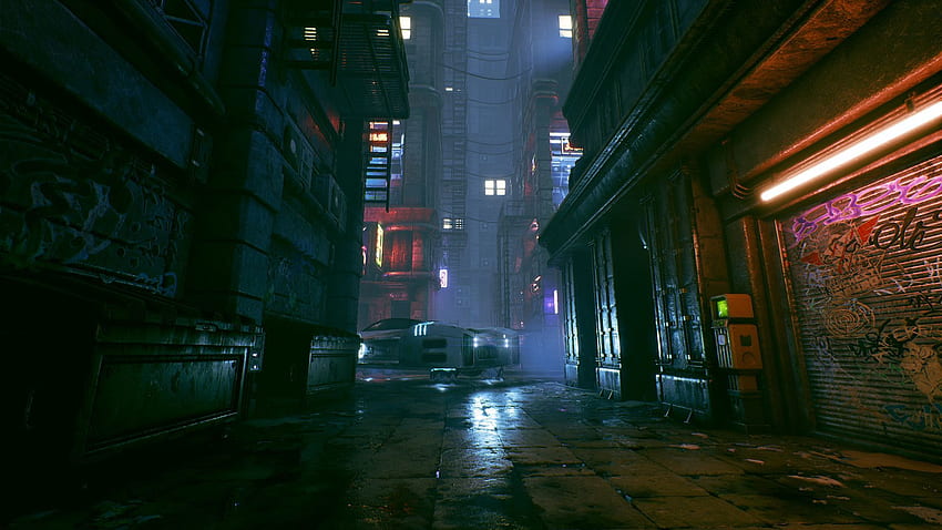 ArtStation - Cyber​​punk City Alley - Unreal Engine 4、Michal Baca 高画質の壁紙