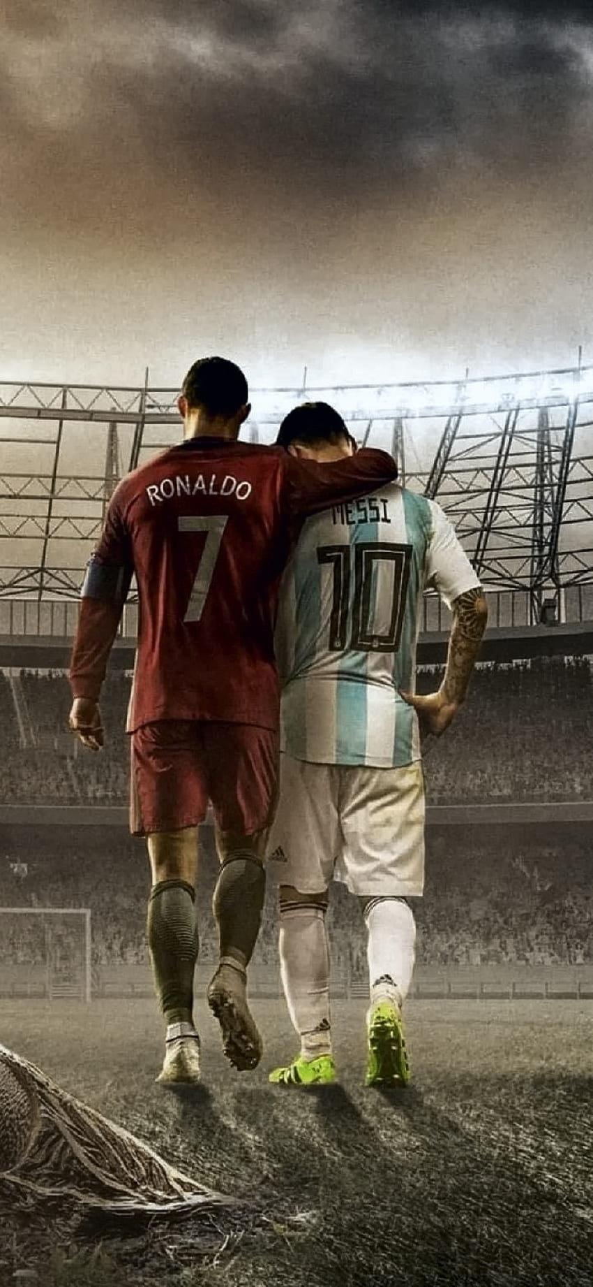 Ronaldo dan messi, seragam olahraga, sepak bola wallpaper ponsel HD