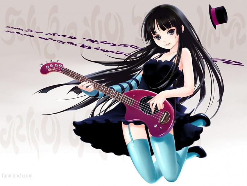 Rocker anime chick, girl, anime, manga, rock HD wallpaper