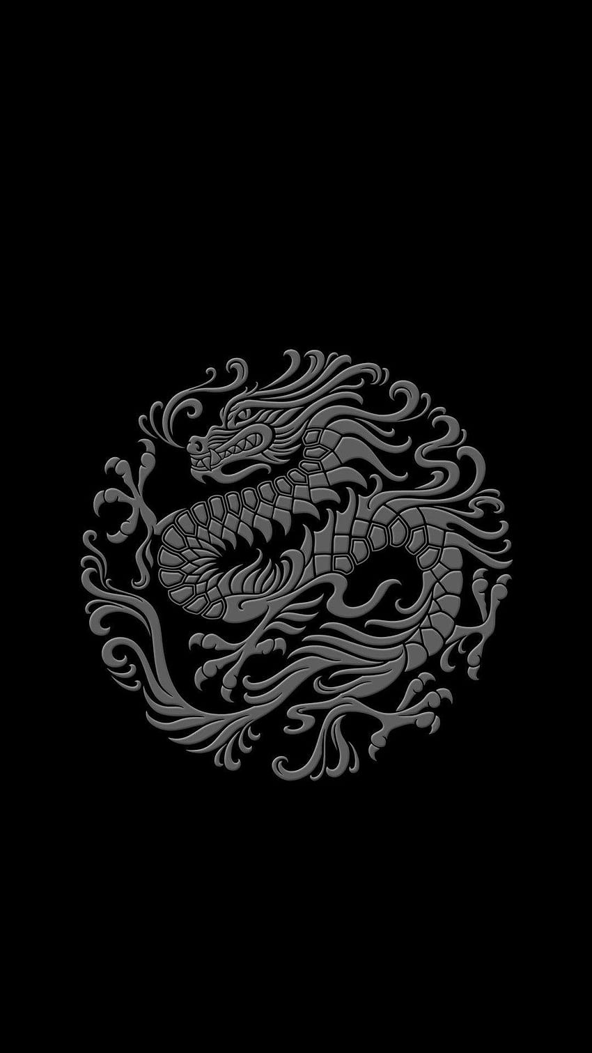 dragón oscuro chino, león chino fondo de pantalla del teléfono