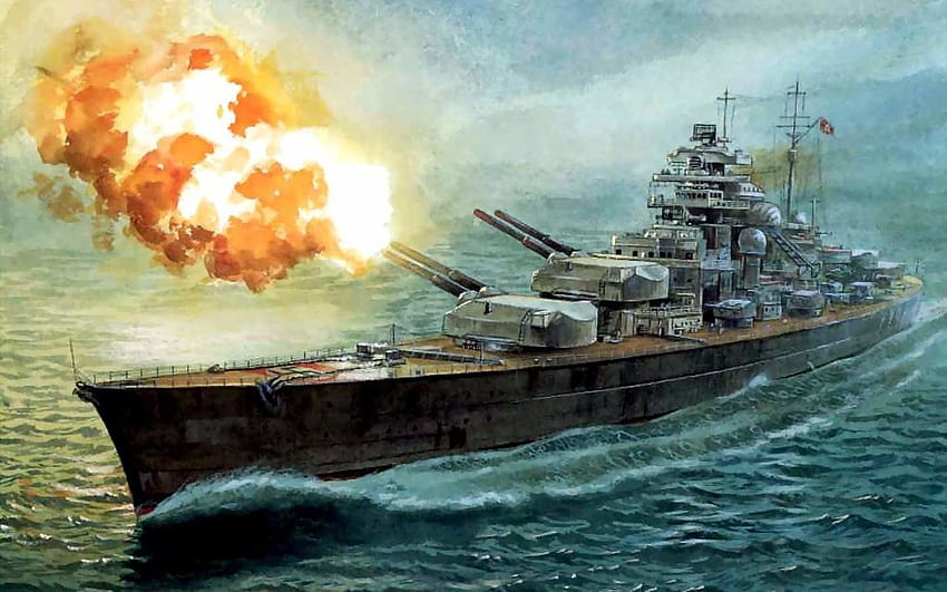 German battleship Bismarck, Bismark WW2 German HD wallpaper