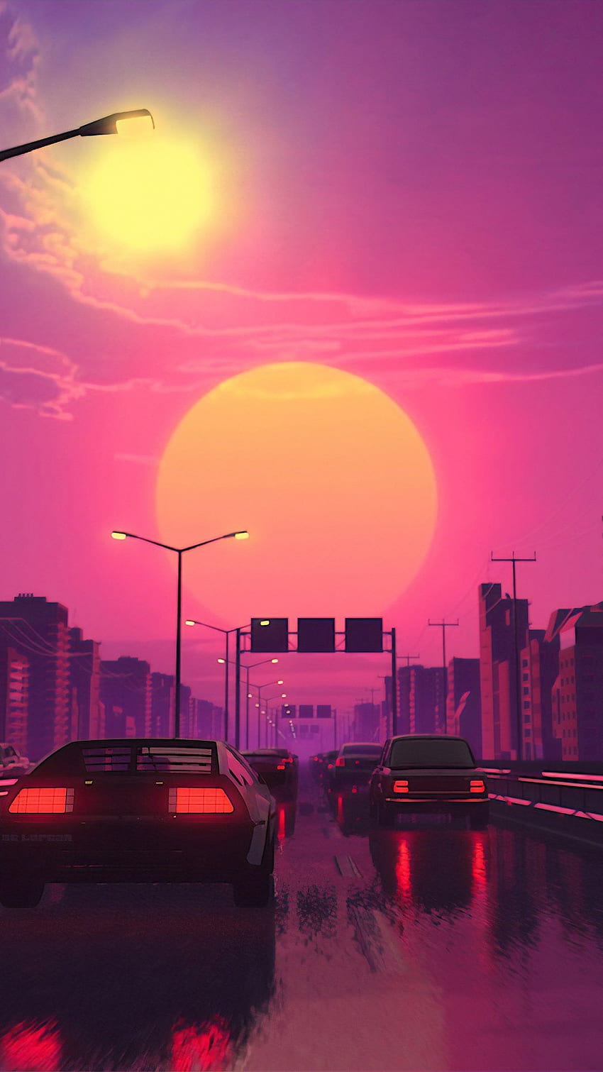 Phone Retrowave, Cool Synthwave HD phone wallpaper