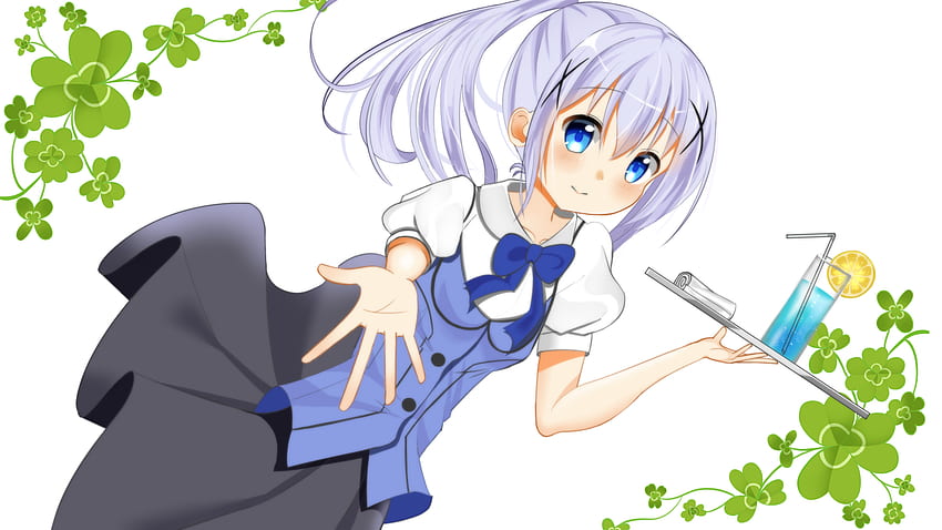 Wallpaper ID: 162171 / anime, anime girls, Gochuumon wa Usagi Desu ka,  Gochuumon wa Usagi Desu ka?, Kafuu Chino, Ujimatsu Chiya, Hoto Kokoa,  Kirima Sharo, Tedeza Rize, simple background, white background, fan