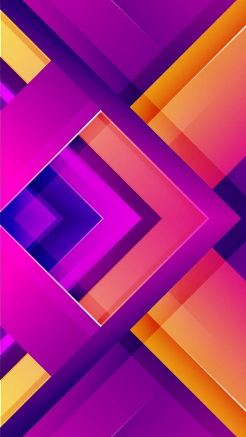 소재 디자인 네온, 오렌지, 마젠타, 핑크, 도형, 기하학적, 패턴, 보라색, 추상, 화려한 HD 전화 배경 화면