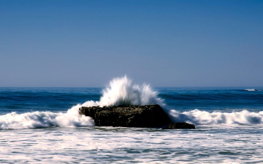 Nature, Sea, Rock, Spray, Stone, Wave HD wallpaper