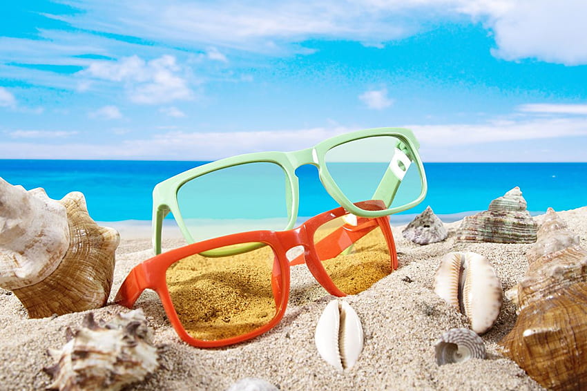 Summer Sand Shells Glasses, Eyeglasses HD wallpaper
