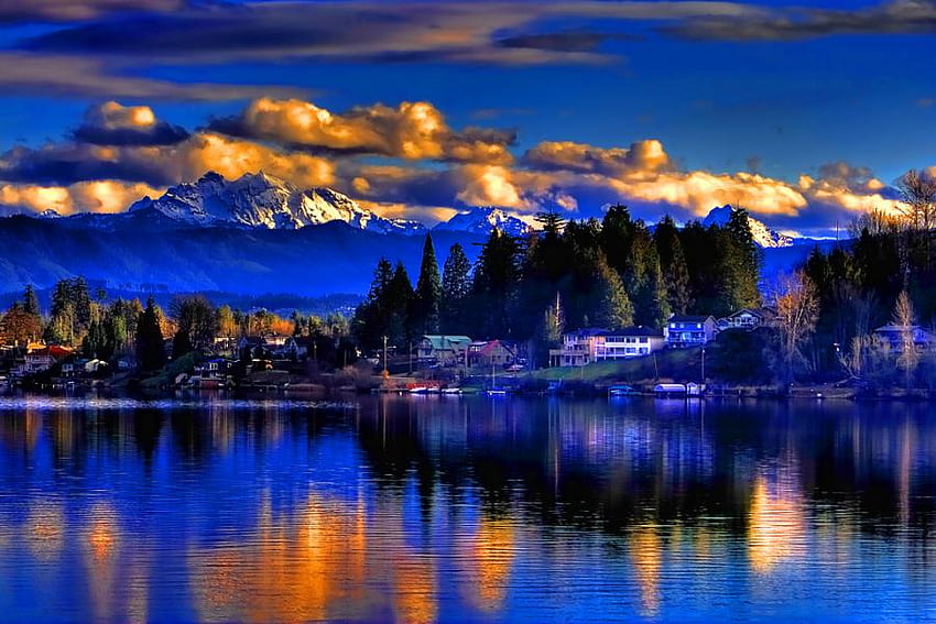 ตัวนี้สำหรับโรโบติก สีฟ้า เงาสะท้อน สีท้องฟ้า สวย ภูเขา ทะเลสาบ วอลล์เปเปอร์ HD