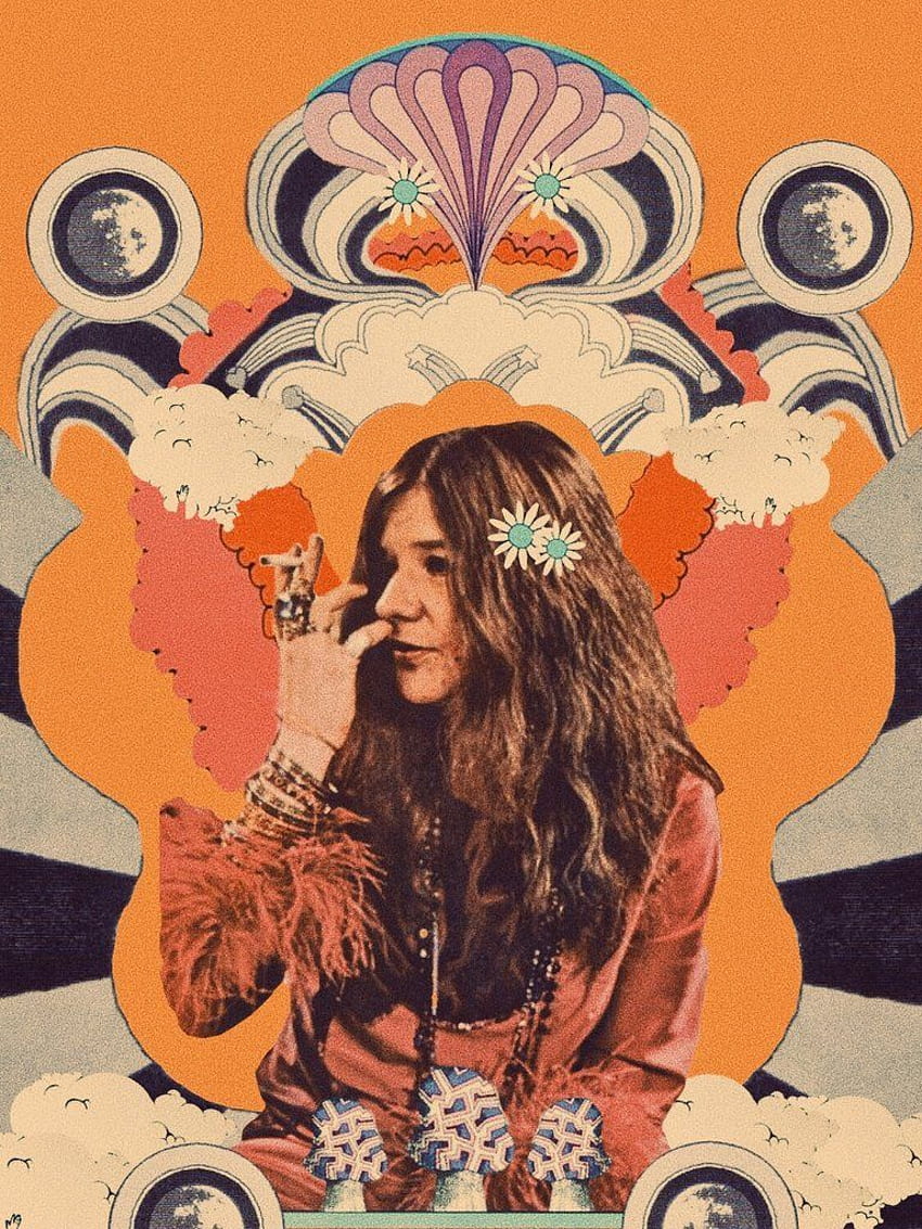 The janis Joplin print in 2019. Hippie art, Psychedelic art, Art 見てみる HD電話の壁紙