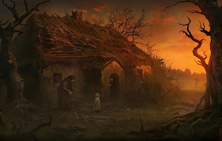 house, the victim, witch, child, witch HD wallpaper