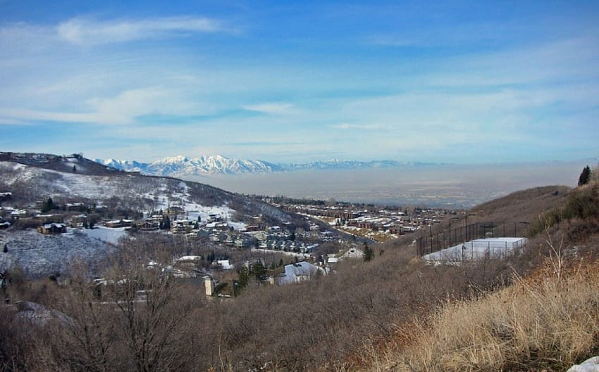 Utahs Hügel und Felder, Winter, Hügel, Salt Lake City, Feld, Utah, See HD-Hintergrundbild