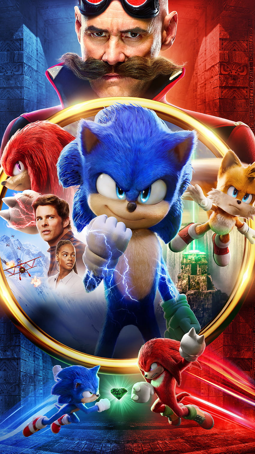 Sonic the Hedgehog 2, Knuckles, 2022, Tails, Eggman HD phone wallpaper