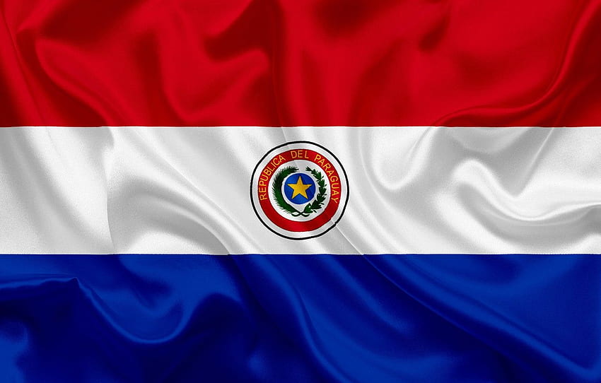 background, flag, coat of arms, fon, flag, Paraguay HD wallpaper
