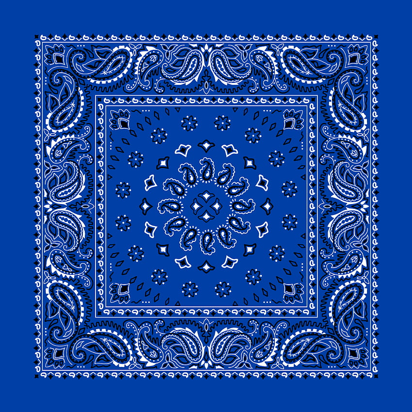 Royal Blue Square Burst Paisley Bandana - Pieza única, Bandana morada fondo de pantalla del teléfono