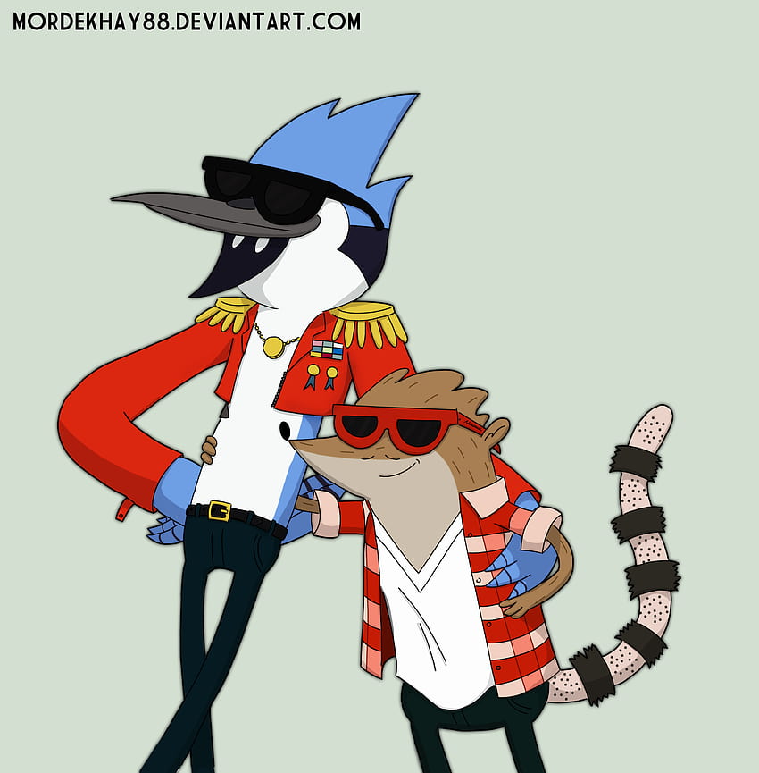Future Mordecai and Rigby - Regular Show 팬 아트 HD 전화 배경 화면
