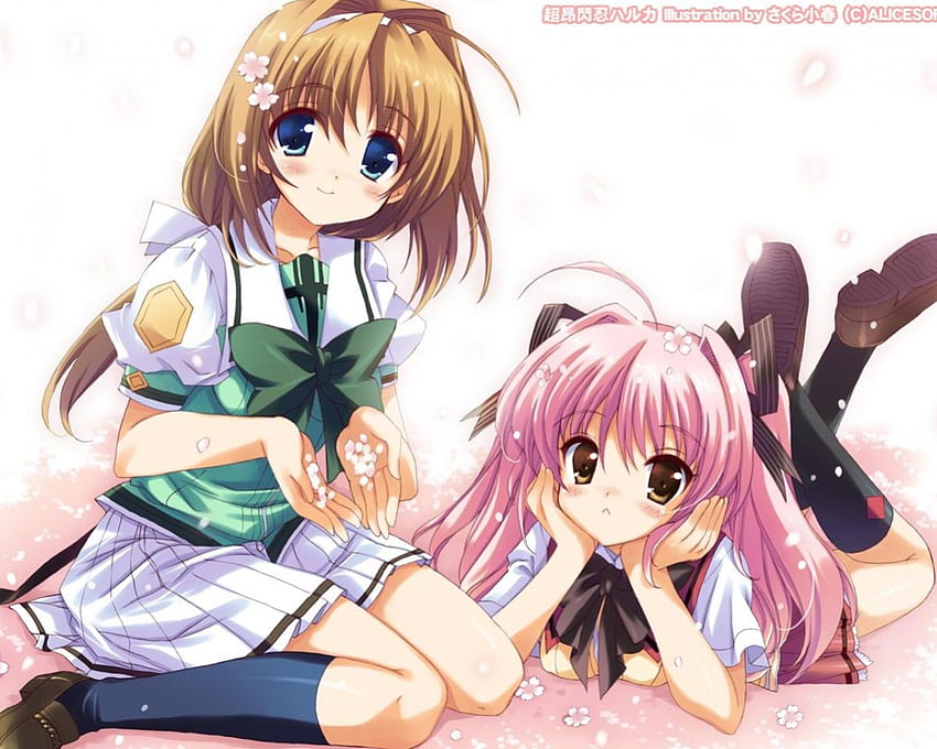 Piękny, mundurek szkolny, uczennica, anime, dziewczyny z anime Tapeta HD