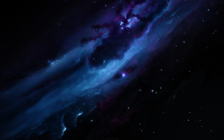 Galaksi, bulutlar, nebula, yıldızlar, uzay, karanlık HD duvar kağıdı