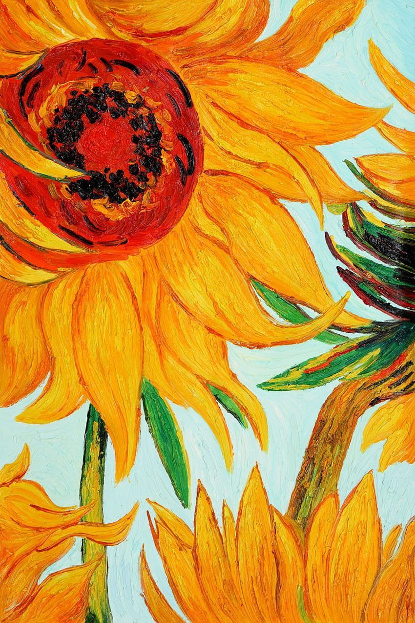 Sunflowers (Detail) - Vincent van Gogh. some I like HD phone wallpaper