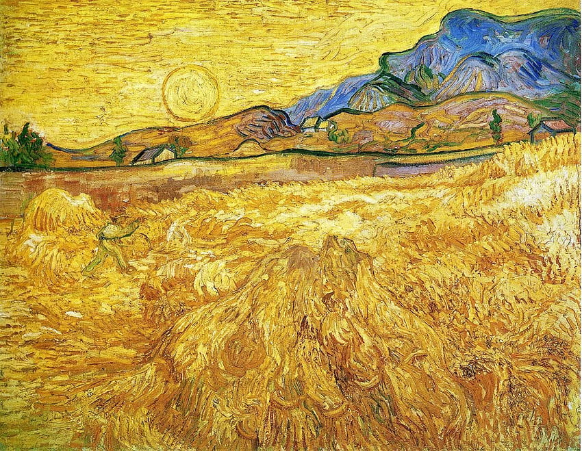 Enclosed Field With Reaper - Vincent Van Gogh Paintings HD wallpaper