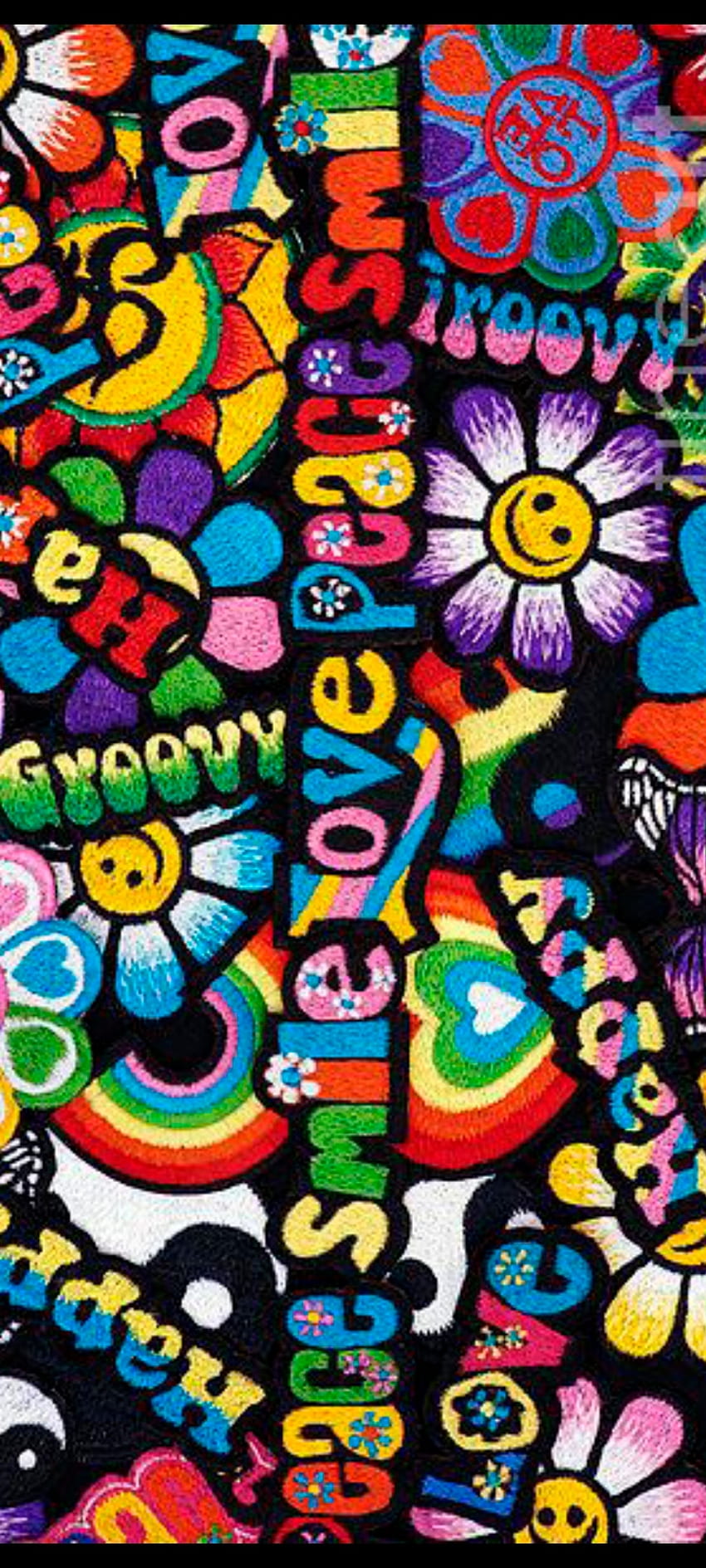 Peacesmilelove, love, peace, hippie, flower, smile HD phone wallpaper