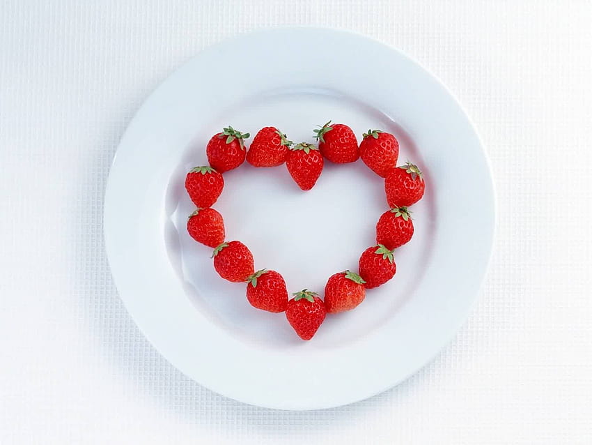 Frutas, Comida, Morango, Corações, Amor, Dia dos Namorados, Bagas papel de parede HD