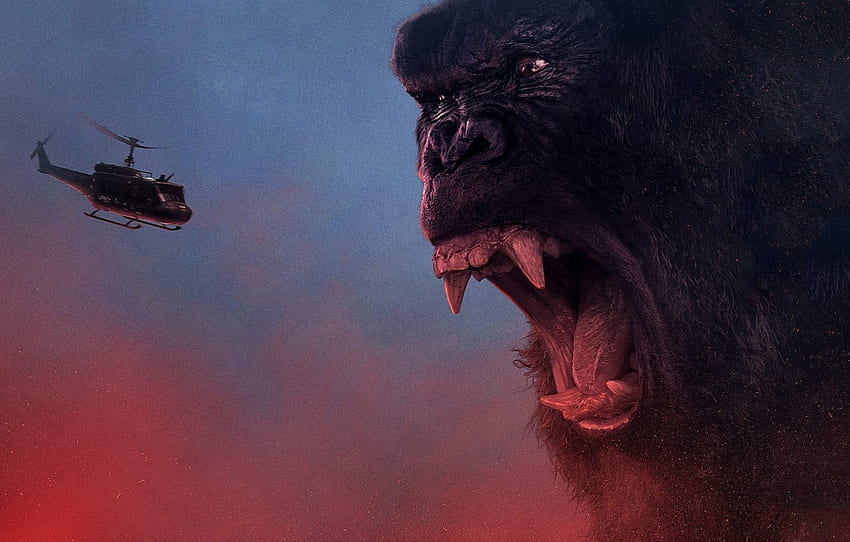 King Kong, cinema, movie, gorilla, fang, film, angry, strong, fury, Kong, Kong: Skull Island, Skull Island for , section фильмы HD wallpaper