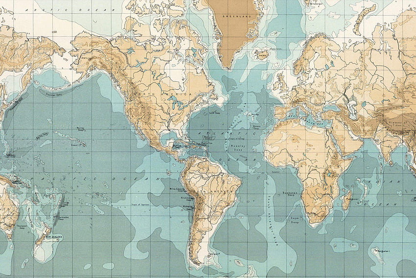 Mappa nautica d'epoca. Mappa d'epoca murale. Murales. Mappa murales, mappa del mondo, mappa Sfondo HD