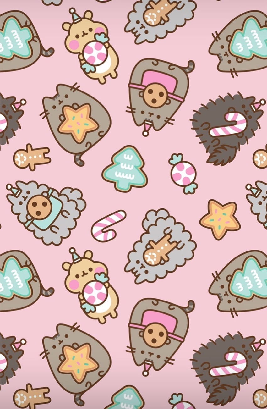 Christmas pusheen cookie baking, Cute Cartoon Cookie HD phone wallpaper