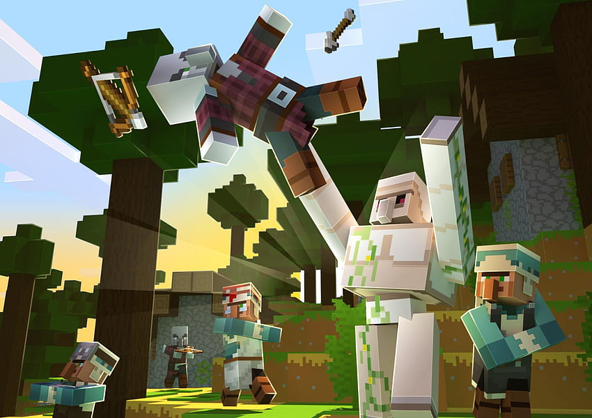 Eisengolem rettet den Tag! von mir gemacht. : Minecraft HD-Hintergrundbild