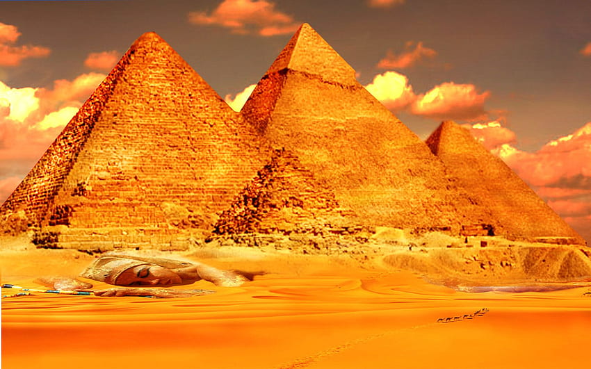 Hintergrund der Pyramiden von Gizeh, große Pyramiden HD-Hintergrundbild