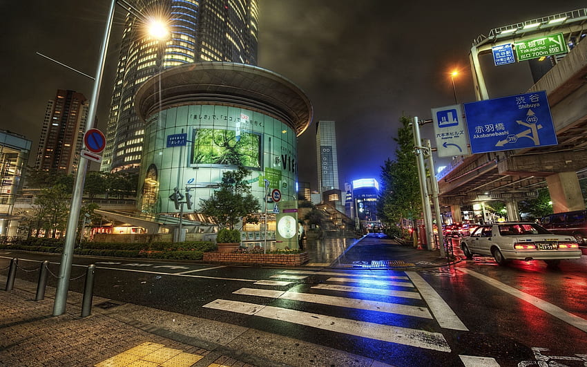 Cities, Night, Road, Megapolis, Megalopolis, Japan, Street HD wallpaper